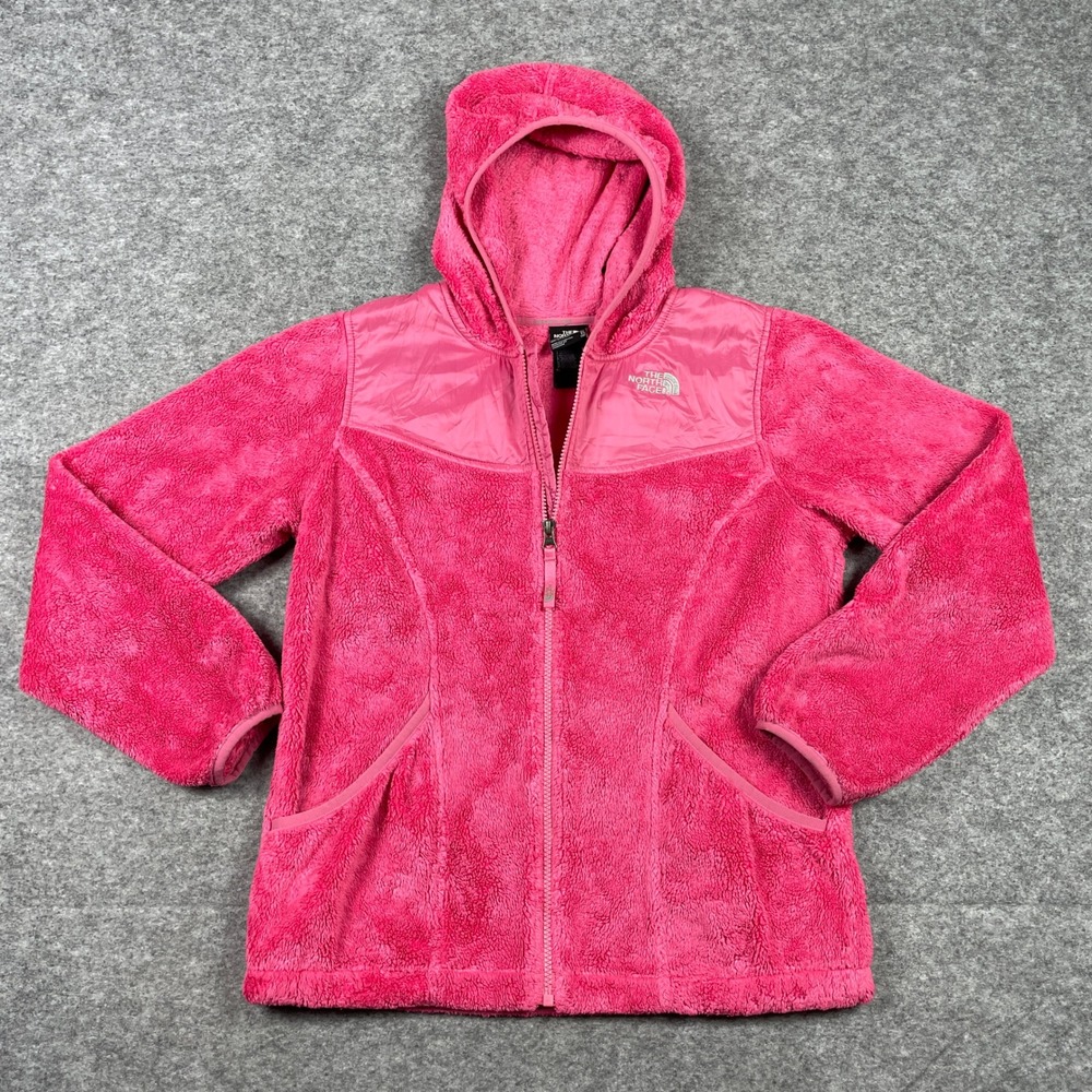 The North Face Fleece Hoodie Girls XL Pink Oso Full Zip High Pile Jacket Soft